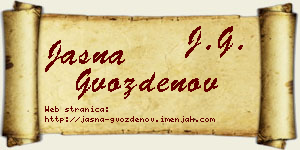 Jasna Gvozdenov vizit kartica